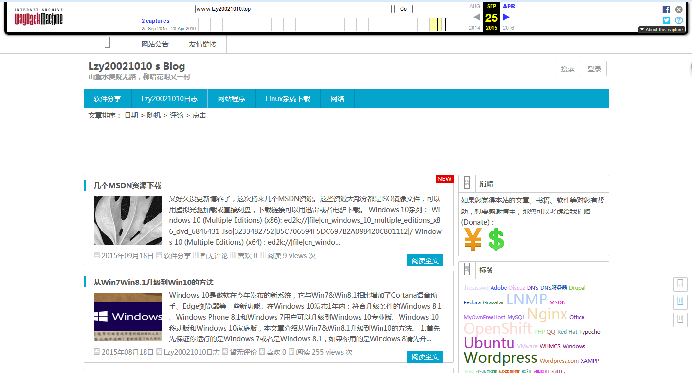 本博客2015年的页面